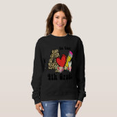 Sweatshirt 4 est pour l'enseignant de 4e année léopard retour (Devant entier)