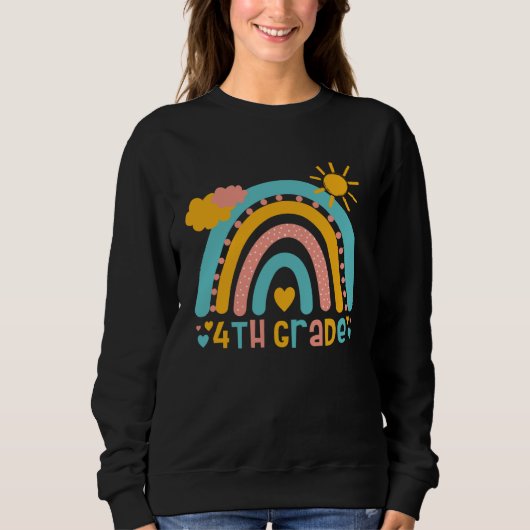 Sweatshirt 4 Grade rainbow four grader class back to school (Devant)
