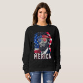 Sweatshirt 4 juillet Abraham Lincoln Lunettes de soleil Ameri (Devant entier)