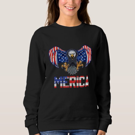 Sweatshirt 4 juillet Amérique Drapeau américain Aigle Patriot (Devant)