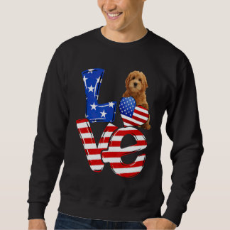 Sweatshirt 4 juillet Amour patriotique Goldendoodle américain