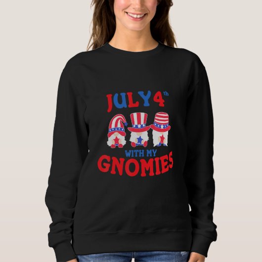 Sweatshirt 4 juillet Avec Mes Gnomies Gnome Patriotique Ameri (Devant)