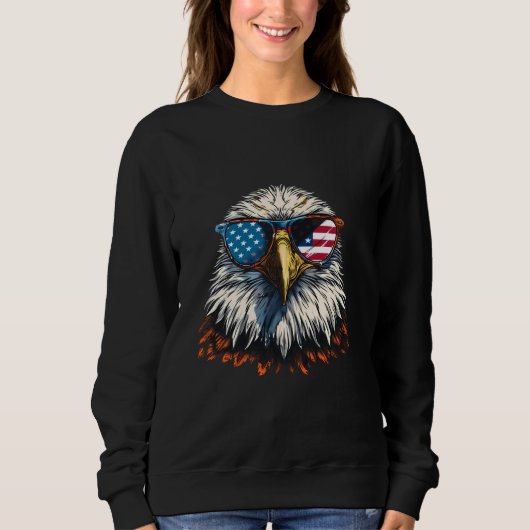 Sweatshirt 4 Juillet Bald Eagle Drapeau Américain Patriotique (Devant)
