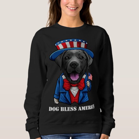 Sweatshirt 4 juillet Black Lab Dog Active (Devant)