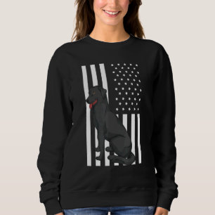Sweatshirt 4 juillet Black Labrador Dog Owner Us Flag Blac