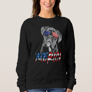Sweatshirt 4 juillet Boxer Merica Drapeau américain Patriotiq
