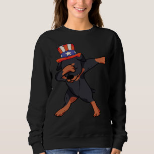 Sweatshirt 4 juillet Dabbing Rottweiler Usa Holiday