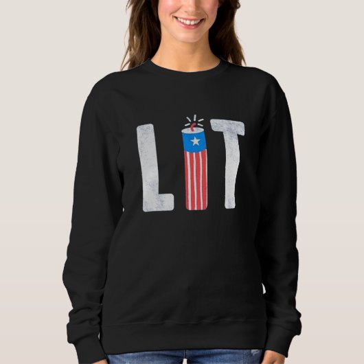 Sweatshirt 4 juillet de feux d'artifice (Devant)