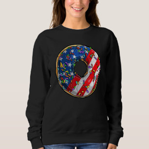Sweatshirt 4 juillet Donut Usa Flag Shirt Graphic American