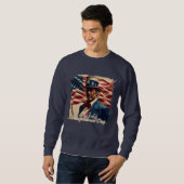 Sweatshirt 4 juillet – Esprit d'indépendance (Devant entier)