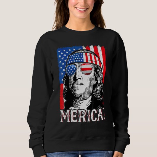 Sweatshirt 4 Juillet Femmes Ben Franklin (Devant)