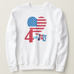 Sweatshirt 4 juillet feux d'artifice américains de drapeau d