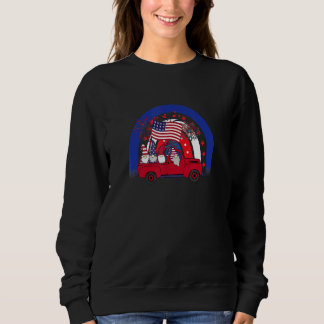 Sweatshirt 4 juillet Gnome Camion Arc-en-ciel Usa Drapeau Ind