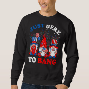 Sweatshirt 4 juillet Gnomes Américains Célébrent Juste Ici