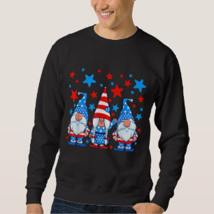 Sweatshirt 4 juillet Gnomes Patriotique American Flag mignonn