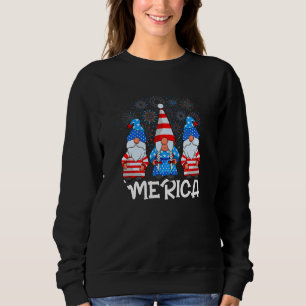 Sweatshirt 4 juillet Gnomes Patriotique American Flag mignonn