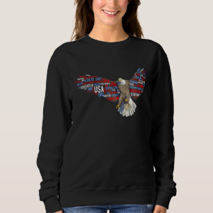 Sweatshirt 4 juillet Majestic Flying American Bald Eagle Bi