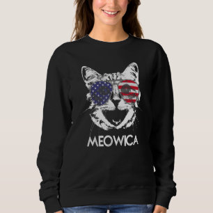 Sweatshirt 4 juillet Meowica Femmes Drapeau Américain Tee cha