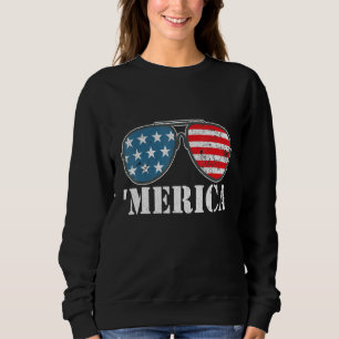 Sweatshirt 4 juillet 'Merica Drapeaux lunettes de soleil Patr