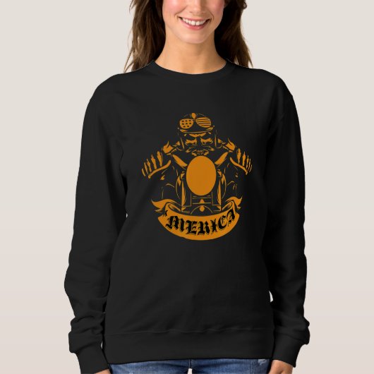 Sweatshirt 4 juillet Merica Vintage Retro Motorcycle (Devant)