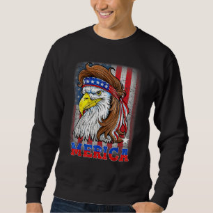 Sweatshirt 4 juillet Patriotique Eagle Mulle Drapeau Américai