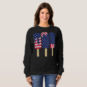 Sweatshirt 4 juillet Popsicle Patriotic American Flag Memor (Devant entier)