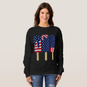 Sweatshirt 4 juillet Popsicle Patriotic American Flag Memor (Devant entier)