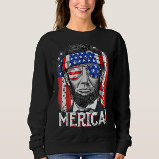 Sweatshirt 4 juillet Pour Hommes Merica Abe Lincoln Femme Tee