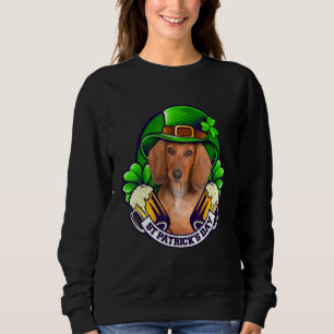 Sweatshirt 4 Leaf C Dachshund Holding Bière St Patrick Shirt
