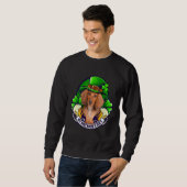 Sweatshirt 4 Leaf C Dachshund Holding Bière St Patrick Shirt (Devant entier)