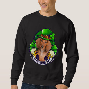 Sweatshirt 4 Leaf C Dachshund Holding Bière St Patrick Shirt