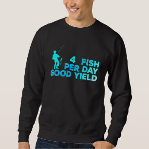 Sweatshirt 4 poissons par jour Bon rendement pêche vintage di
