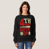 Sweatshirt 4e année Batteur Baseball Softball Retour à l'écol (Devant entier)