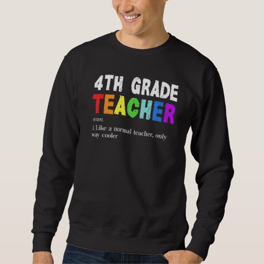 Sweatshirt 4e année Enseignant Définition Escadron Enseignant (Devant)
