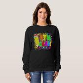 Sweatshirt 4E Année Retour À L'École Leopard Pencil Enseignan (Devant entier)