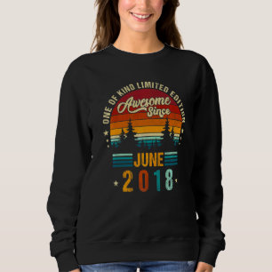 Sweatshirt 4ème anniversaire vintage Awesome depuis Juin 2018