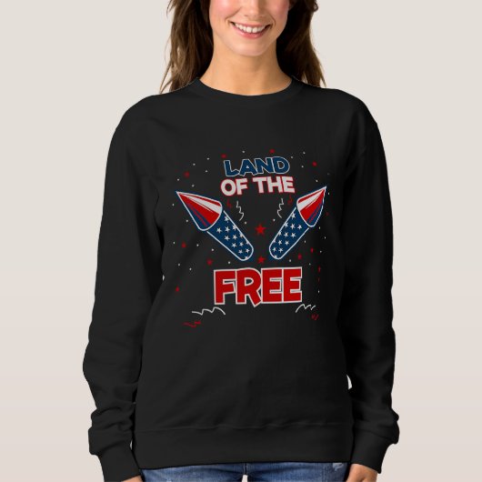 Sweatshirt 4h of July Fireworks Patriotic American Land of th (Devant)