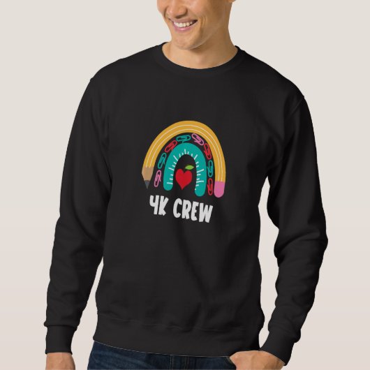 Sweatshirt 4k Crew Boho Arc-en-ciel pour enseignants (Devant)