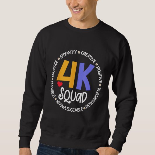 Sweatshirt 4K Squad Crew Team Teacher Kindergarten Kinder Ele (Devant)
