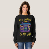 Sweatshirt 4th Grade Is My Jam School Retro 80s Boombox Stude (Devant entier)