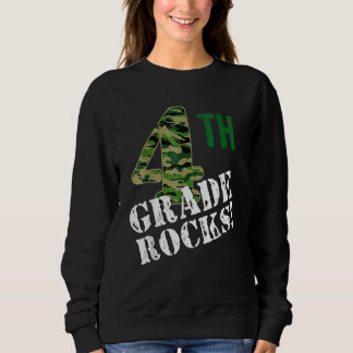 Sweatshirt 4th Grade Rocks Camo Fourth Grader Back To School 
