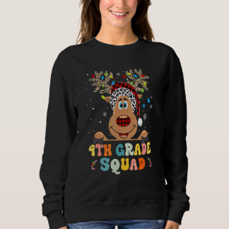 Sweatshirt 4th Grade Squad Reindeer  Teacher Christmas  1