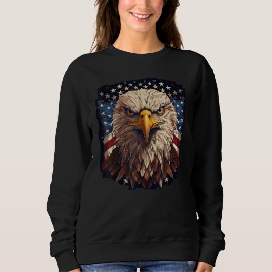 Sweatshirt 4th July American Eagle Flag  Independence Day (Devant)