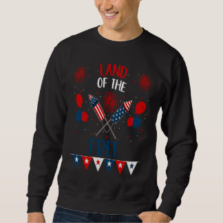 Sweatshirt 4th July Fireworks Party Family Patriotic Land of