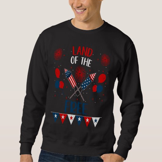 Sweatshirt 4th July Fireworks Party Family Patriotic Land of (Devant)