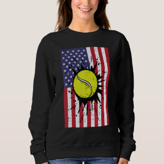 Sweatshirt 4th July Tennis America Flag Patriotic Men Boys Ki