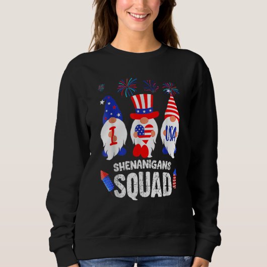 Sweatshirt 4th Of July 2023 Patriotic Gnomes  American USA (Devant)