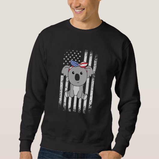 Sweatshirt 4th Of July American Koala For Kids Cute Usa Koala (Devant)
