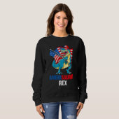 Sweatshirt 4th of July Amerisaurus Rex American Flag T Rex Di (Devant entier)