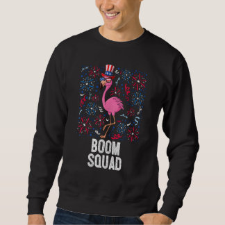 Sweatshirt 4th Of July Boom Squad Flamingo US Flag Patriotic